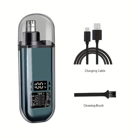 Geschikt voor mannen, USB-oplaadbare neus- en oorhaartrimmer, draagbare elektrische neustondeuse, mini compact , snel opladen7