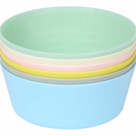 Set kunststof kommetjes in pastelkleuren Jensen set van 6 