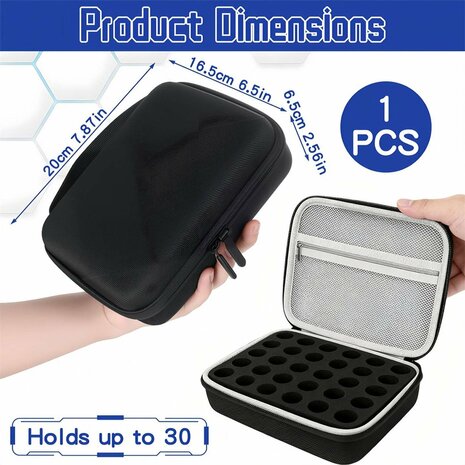 Peptide Flacon Opbergdoos &ndash; EVA Hardcase Organizer voor 10 / 15 / 30 Flacons &ndash; Waterbestendige Beschermcase - Com