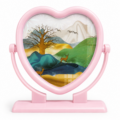  Spiegel HEARTY - Roze Kinder spiegel - Kunststof - 15 cm - My first mirror - Kinder Spiegel Hartvorm &ndash; Make-up Spiegel 