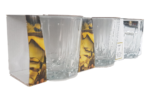 Whiskey Glazen - Transparant - Set van 3 - Klassiek - Ø9 x H9 cm