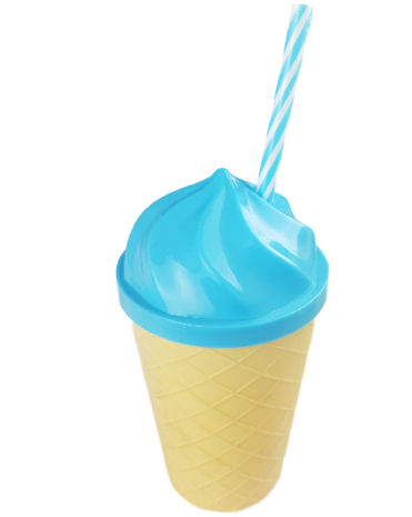 Ice Cream drinkbeker ROSA - Blauw / Bruin - 350 ml