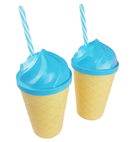 Ice Cream drinkbeker ROSA - Blauw / Bruin - 350 ml