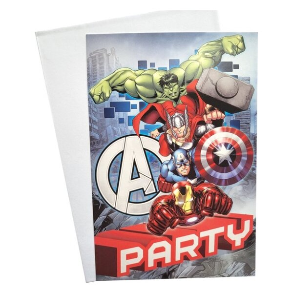 Marvel - Uitnodigingkaarten - Avengers - Papier - Met enveloppen 1 