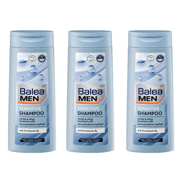 Balea MEN Shampoo Sensitive,  Set van 3 - COMBI-VERPAKKING 3 x 300 ml  300 ml1