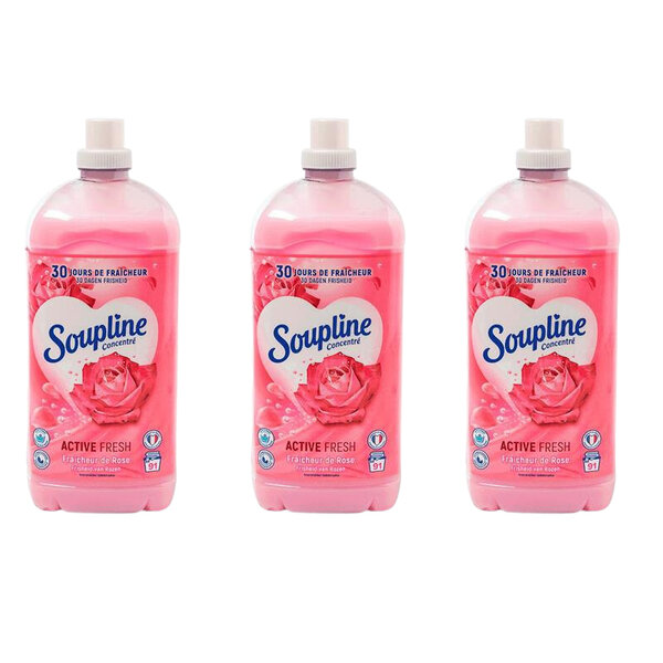 Soupline Wasverzachter Active Fresh - Roze - 273 Wasbeurten - 6L - Mega Voordeelverpakking - Frisheid Van Rozen &ndash; 30 Dag