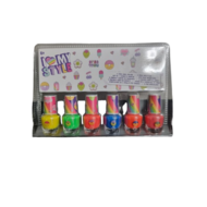 Nagellakset van 6 Regenboog - Kindernagellak - Multicolor - Glas - 6 x 3,5 ml - love my style - Aanmaakblokjes