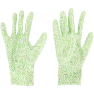 Tuinhandschoenen met blad motief - Wit / Groen - Maat S - Polyester - Werkhandschoenen - Work gloves