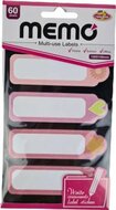 Memoblok - Zelfklevend - School / Kantoor - Wit / Roze - Papier - (6,5 x 10,5 cm)- 60 sheets