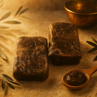 100 % Marokkaanse Zwarte Zeep - 2 repen - Zwart Bruin - Sabon Beldi - Hammam Zeep - Savon Noir - Black Soap - 300 grams 