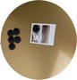 Luxe industri&euml;le magneetbord HAMZA inclusief magneetjes - Goud / Zwart - Metaal / Kunststof - &oslash; 32 cm - Interieur
