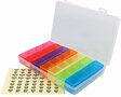 Pillendoos met datum en tijd stickers - Multicolor - Kunststof - 17,5 x 2,5 x 10,5 cm - Pillendoos - Organiser