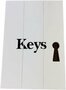 Sleutelkast FRANCIS - Wit / Bruin / Zwart - Hout - voor 6 sleutels - Opening uitgesneden