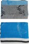Theedoek JAIREY met vis patroon - Blauw / Zwart / Wit - Set van 2 - Katoen - 50 x 70 cm