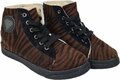 Sneakers RIHANNA zebraprint halfhoog met voering - Bruin / Zwart - Suedine - Maat 35