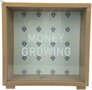 Spaarpot met tekst &#039;&#039;money growing&#039;&#039; - Bruin - Hout - 17 X 17 cm - 1