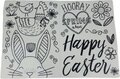 Pasen Raamstickers Happy Easter - Zwart / Wit - Kunststof - 2 Vellen - Interieur - Feest