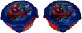 Vershoudbakje met deksel Spider Man - Rood / Blauw / Multicolor - Kunststof - &oslash; 10 x h 6 cm - Set van 2 - Spiderman - Ma