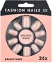 Fashion Nails nep nagels &#039;&#039;Rose Brown&#039;&#039; - Bruin - Kunststof - Set van 24