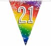 Feest vlaggenlijn &#039; 21&#039; - 6 meter - 15 vlaggen - Multicolor - Verjaardag - Feest - Feestdagen