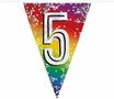 Feest vlaggenlijn &#039; 5 &#039; - 6 meter - 15 vlaggen - Multicolor - Verjaardag - Feest - Feestdagen
