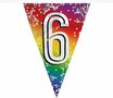Feest vlaggenlijn &#039; 6 &#039; - 6 meter - 15 vlaggen - Multicolor - Verjaardag - Feest - Feestdagen