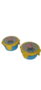 Vershoudbakje met deksel Peppa Pig - Geel / Blauw - Kunststof - &oslash; 10 x h 6 cm - Set van 2 -  Snackbox / Lunchtrommel / Broodtrommel - hersluitbare fruitbakje 