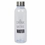 Waterfles met tekst &quot;Drink more water&quot; - Zilver / Transparant - Kunststof / Metaal - 500 ml - tot 80 graden - Fle
