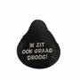 Zadelovertrek met tekst &#039;&#039;Ik zit ook graag droog&#039;&#039; - Zwart / Wit - PVC - Rekbaar - Zadelhoes - Fiet