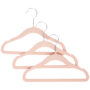  Kinderkledinghangers BEAULINA velvet look -  Roze / Zilver - Metaal / Flueel - 30 x 21 x 0.5 cm - 6 stuks - Klerenhanger - Kle