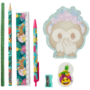 Schrijfwarenset Emoji - Roze / Multicolor - Kunststof - SMILEY TROPICAL FRUIT - Gevulde etui - Schrijfwaren - Sticky Notes - Po