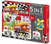 Kiddy 5 in 1 Puzzel - Multicolor - Hulpdiensten / Brandweer / Politie - Karton - 3+