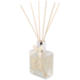 Geurstokjes met strik FRESH LINNEN - Transparant / Zilver - Glas / Hout - 280 ml - Huisparfum aroma diffuser