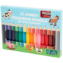 15 Jumbo potloden en puntenslijper - Multicolor - Assorti - creatief - Potloden - set - Puntenslijper 