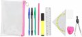 Schrijfset / Stationery Set Roze - - Set van 10 met oa etui, potloden, pen, liniaal gum en meer - Examen Etui - Schoolcampus - 