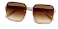 Zonnebril STUDIO 54 VIBES  - UV 400 - Roze / Bruin - Glazen vierkante bril - Normaal Model - Shades - Vrouwen / Heren - Gradien