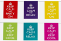 Feest vlaggenlijn &quot;Keep Calm And Keep Cool&quot; - Multicolor - Karton - 3,5 meter - Feest - Party - Vlaggen - Slinger