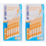 Tandenrager DENT PRO - Wit / Geel - 14 Stokers  - Set van 2 -  Kunststof - Regular Size - Tandenstoker - Mondhygi&euml;ne - I