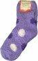 Super Soft huissokken - Warme fluffy sokken tegen koude voeten - Warmte sokken - Reumasokken - Paars / Wit - Maat 39 - 40 - 2 p