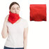 Travel Pillow - Rood - Fleece Stof - Reiskussen - Met handige opbergzak - Compact en Lichtgewicht - Nekkussen - Opvouwbaar - Er