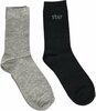 Sokken Star - Grijs / Zwart - Maat 39 / 42 - Set van 2 - Fashion Socks