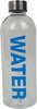 Waterfles met tekst - Water - Transparant / Blauw - Kunststof - 1L