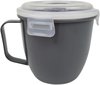 Magnetron Mok met Deksel CASSIE - Grijs - Kunststof - 620 ml