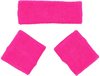 Sport zweetbandjes set - Neon Roze - Katoen - One Size - 3 stuks - Sporten - Sportaccessoire - Sportkleding