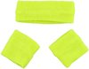 Sport zweetbandjes set - Neon Geel - Katoen - One Size - 3 stuks - Sporten - Sportaccessoire - Sportkleding