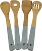 Keukengerei set BRODIE - Lichtbruin / Grijs - Hout - l 30 cm - 4 stuks - Koken - Keuken - Pollepel / Spatel / Saladelepel / Ops