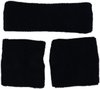 Sport zweetbandjes set - Zwart - Katoen - One Size - 3 stuks - Sporten - Sportaccessoire - Sportkleding - Fitness - Sweatband -
