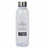 Waterfles met tekst "Drink more water" - Zilver / Transparant - Kunststof / Metaal - 500 ml - tot 80 graden - Fle