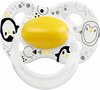 Fopspeen - Wit / Geel - Pinguïns - siliconen - 6 tot 18 maanden - Baby - Ring - Jong 