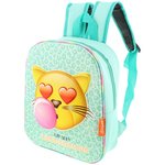 Emoji Cat Rugzak - I am very Bubblelicious  - Turquoise - 27 x 10 x 32 cm